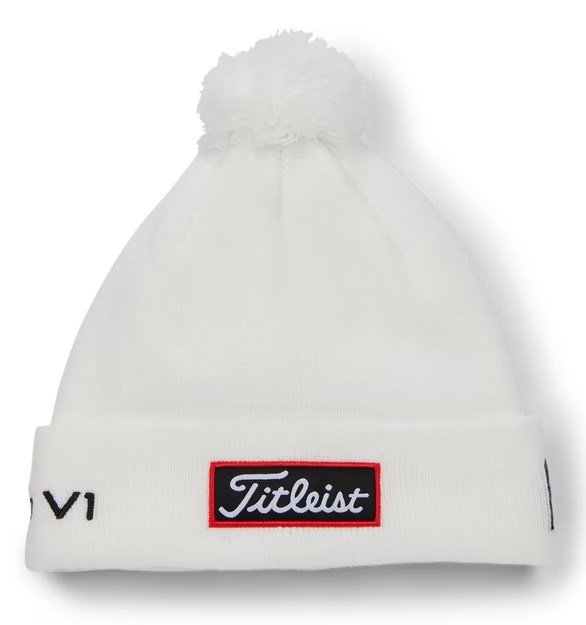 Titleist Tour Pom Pom gorro de invierno unisex, blanco/negro
