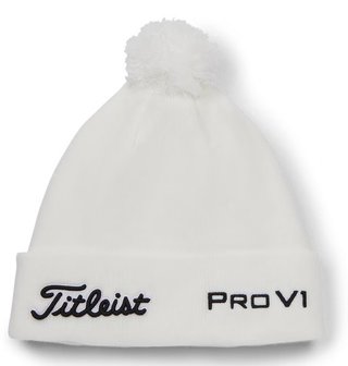 Titleist Tour Pom Pom gorro de invierno unisex, blanco/negro
