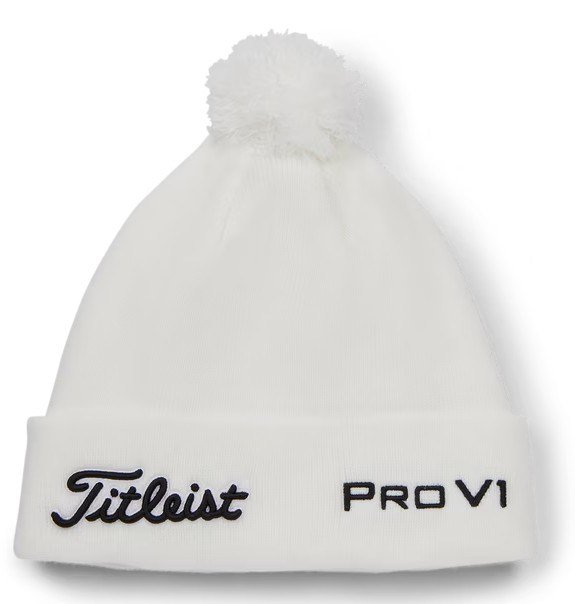 Titleist Tour Pom Pom gorro de invierno unisex, blanco/negro