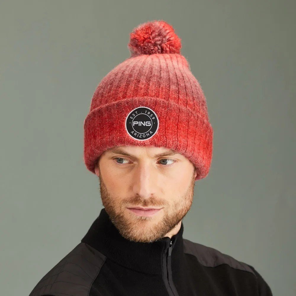 PING Barraclough gorra de invierno para hombre, rojo multi