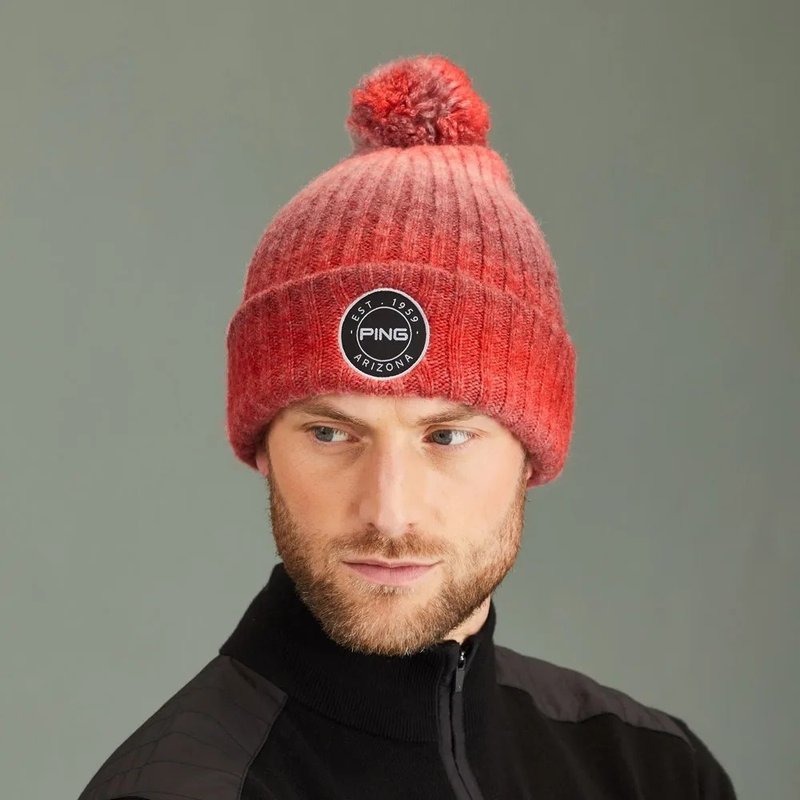 PING Barraclough gorra de invierno para hombre, rojo multi