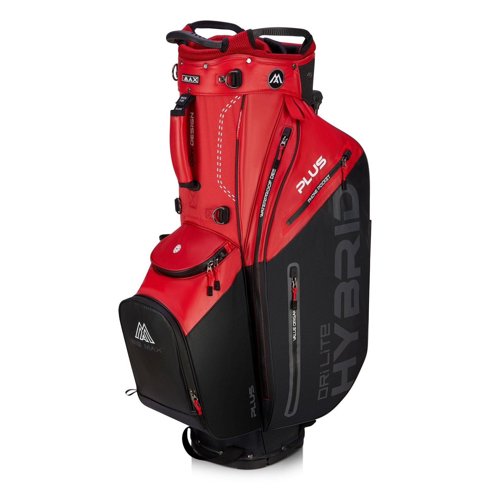 Big Max Dri Lite Hybrid Plus stand bag, rojo/negro