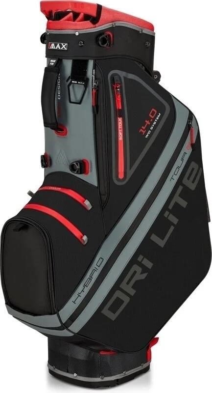 Big Max Dri Lite Hybrid Tour 2 stand bag, negro/carbón/rojo