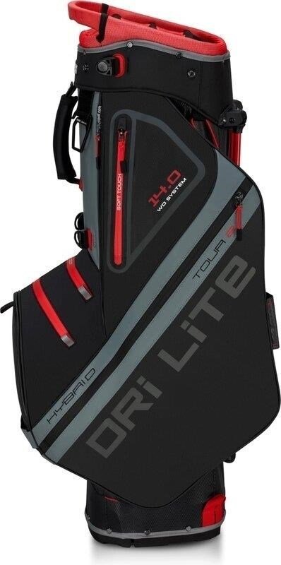 Big Max Dri Lite Hybrid Tour 2 stand bag, negro/carbón/rojo