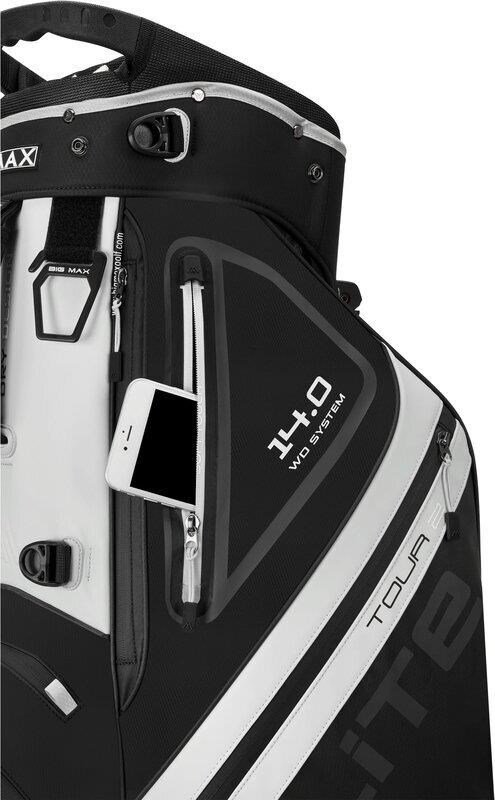Big Max Dri Lite Hybrid Tour 2 stand bag, negro/blanco roto