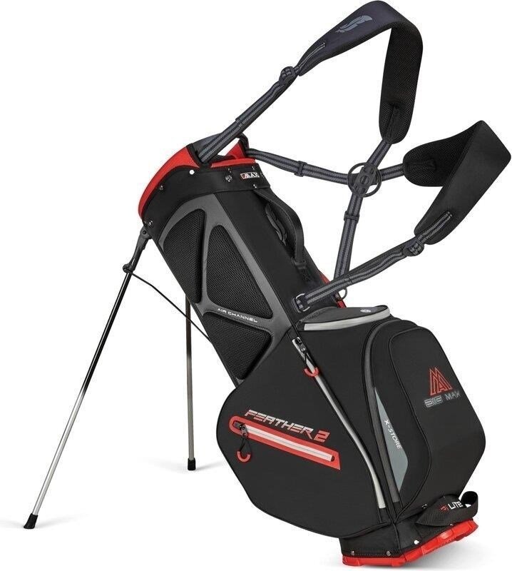 Big Max Dri Lite Feather 2 stand bag, negro/rojo