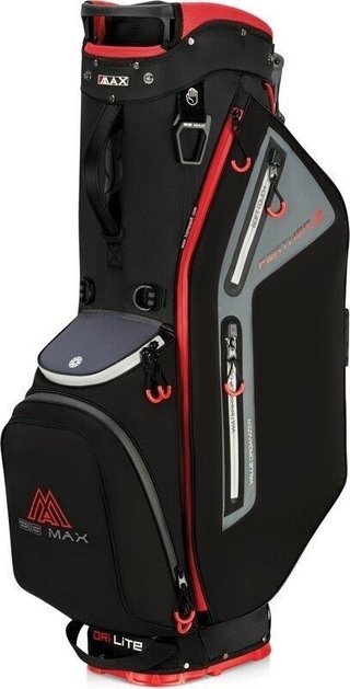 Big Max Dri Lite Feather 2 stand bag, negro/rojo