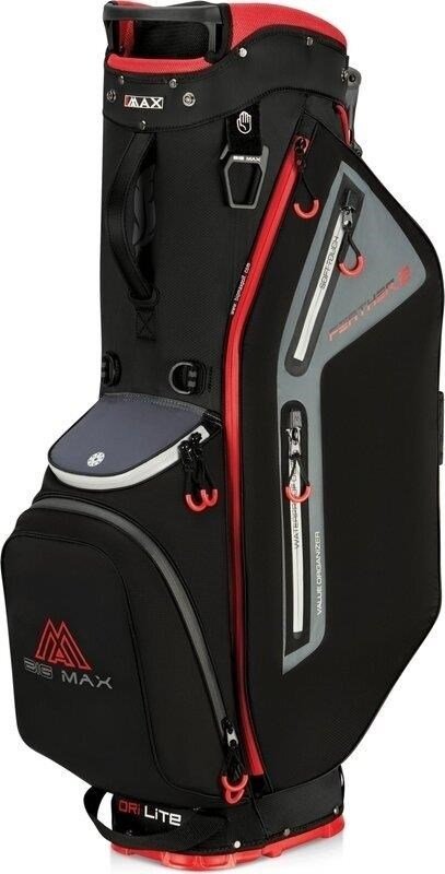 Big Max Dri Lite Feather 2 stand bag, negro/rojo