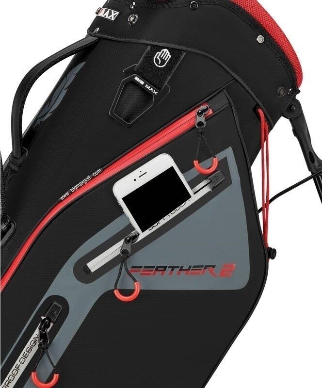 Big Max Dri Lite Feather 2 stand bag, negro/rojo
