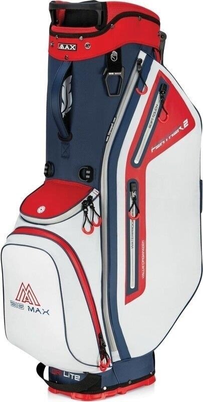 Big Max Dri Lite Feather 2 stand bag, steel blue/red/white