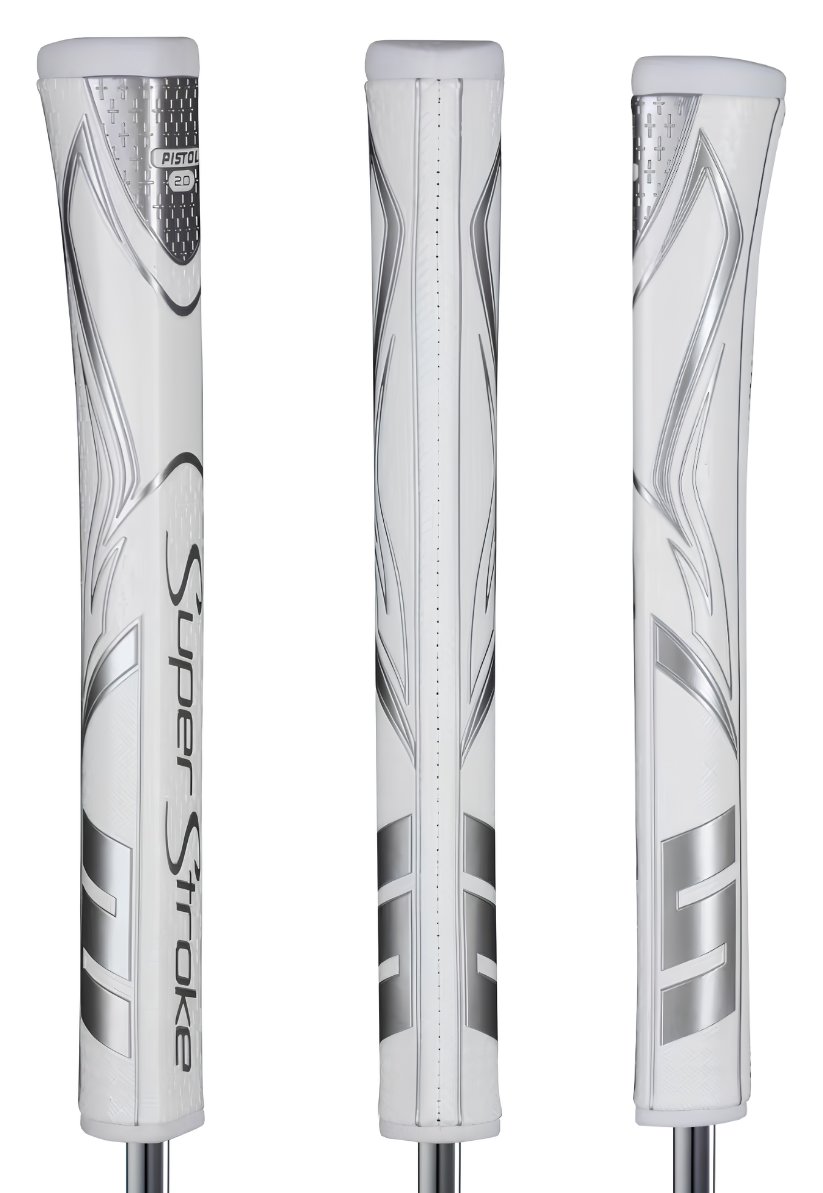 SuperStroke SuperStroke Zenergy Pistol GT 2.0 grip de putter, blanco/plata
