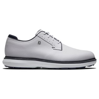 FootJoy Traditions Blucher Spikeless zapatos de golf para hombre, blanco/azul marino