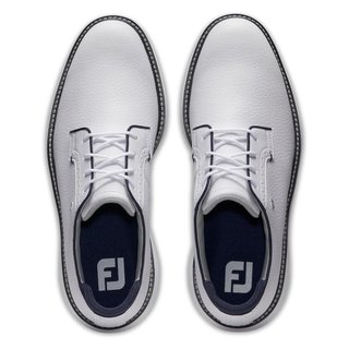 FootJoy Traditions Blucher Spikeless zapatos de golf para hombre, blanco/azul marino