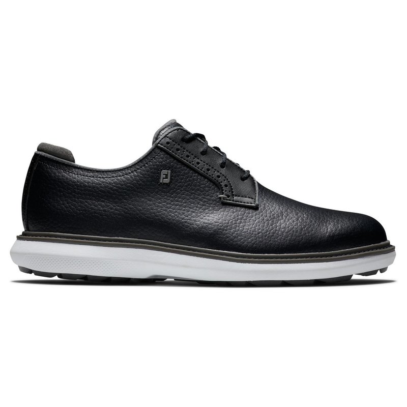 FootJoy Traditions Blucher zapatos de golf para hombre, negro/gris/blanco blucher