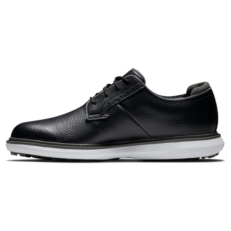 FootJoy Traditions Blucher zapatos de golf para hombre, negro/gris/blanco blucher
