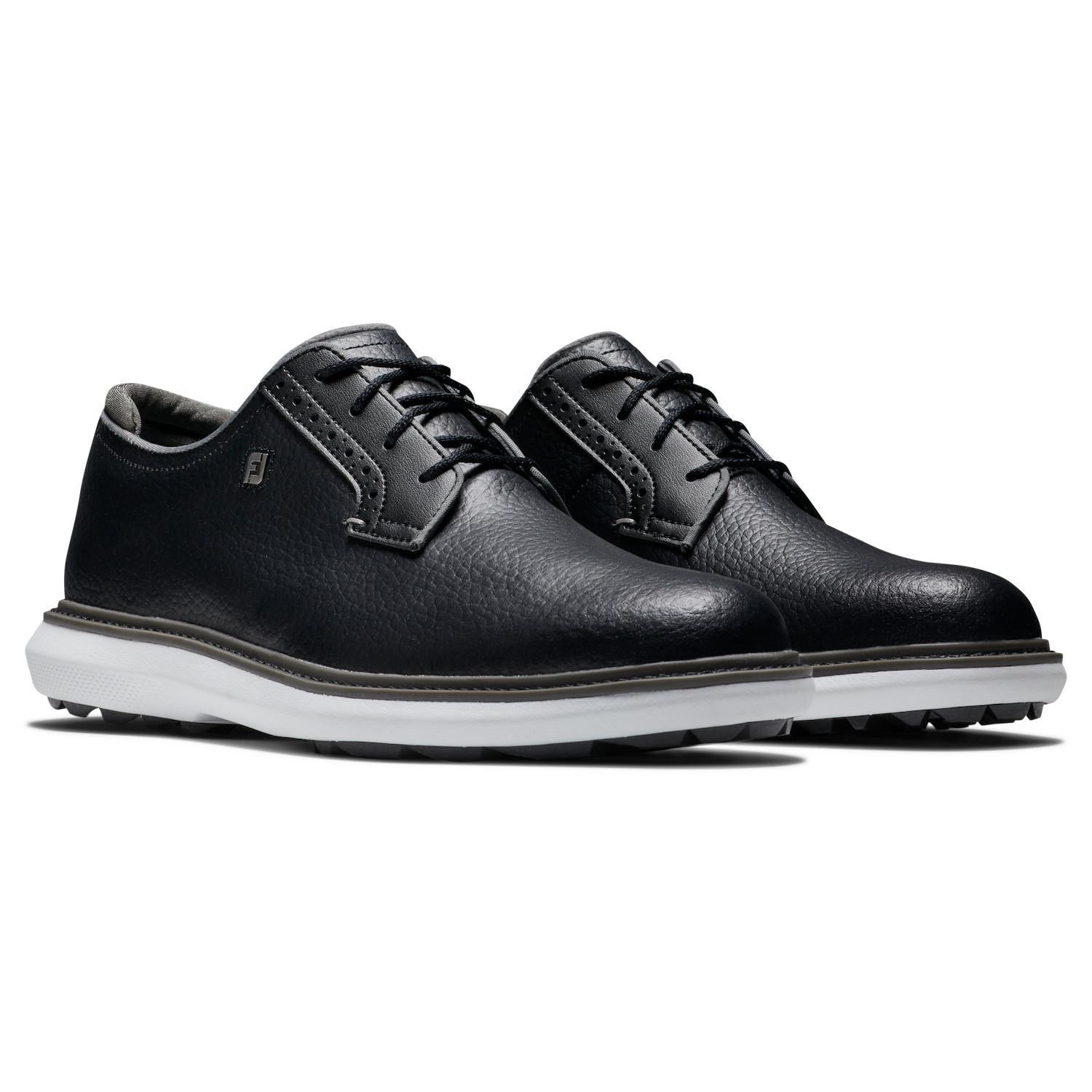 FootJoy Traditions Blucher zapatos de golf para hombre, negro/gris/blanco blucher