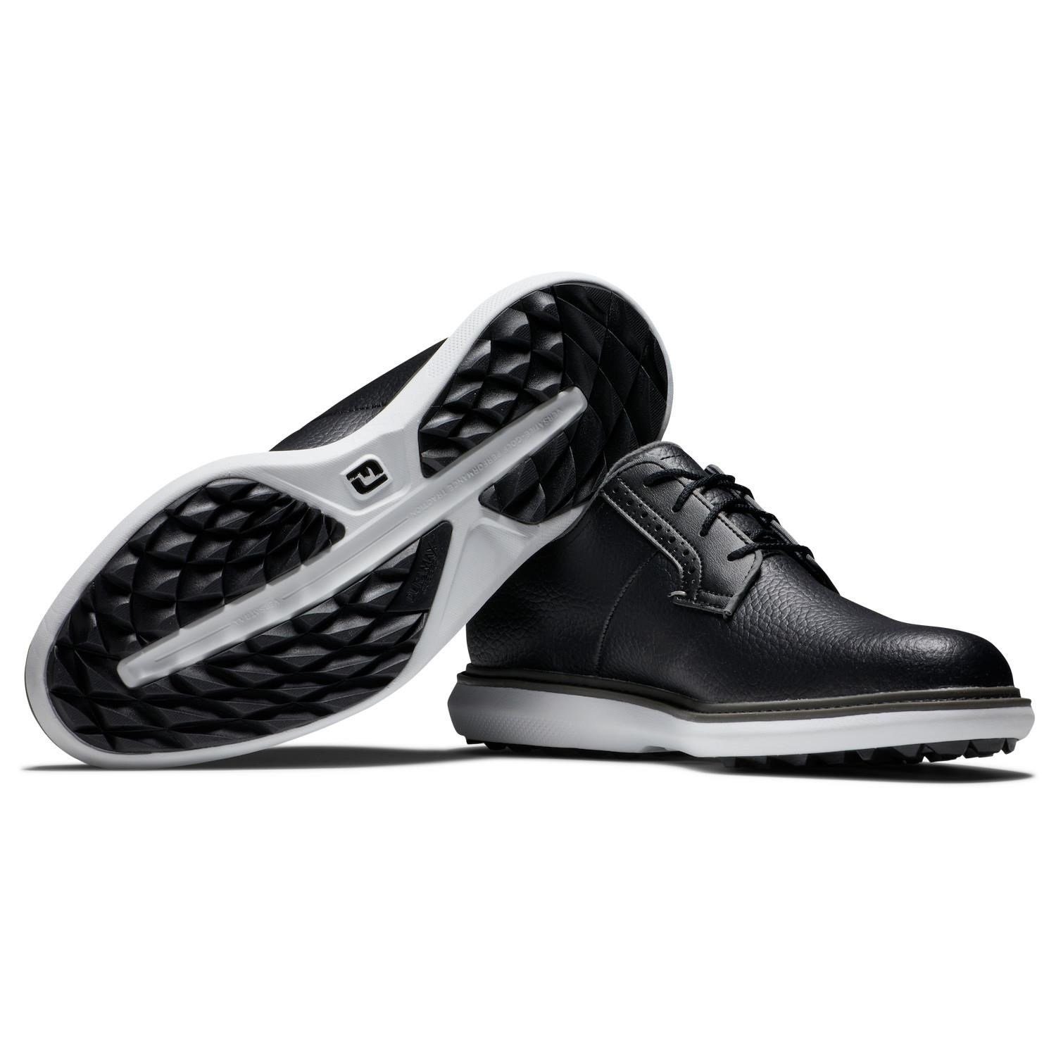 FootJoy Traditions Blucher zapatos de golf para hombre, negro/gris/blanco blucher
