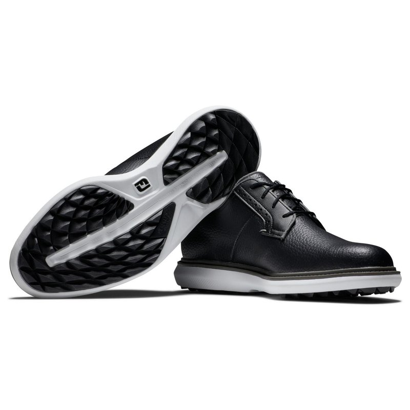 FootJoy Traditions Blucher zapatos de golf para hombre, negro/gris/blanco blucher
