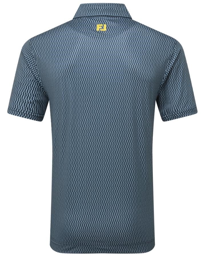 FootJoy Wiggle Print Lisle polo de hombre, azul marino/gris/blanco