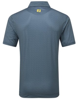 FootJoy Wiggle Print Lisle polo de hombre, azul marino/gris/blanco