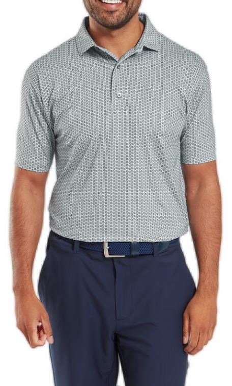 FootJoy Houndstooth Geo Lisle polo de hombre, gris