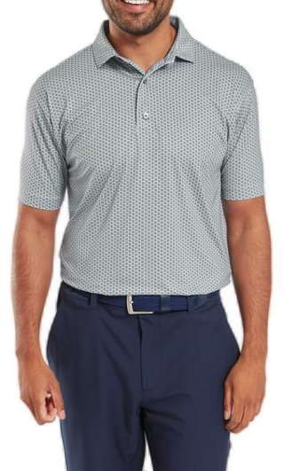 FootJoy Houndstooth Geo Lisle polo de hombre, gris