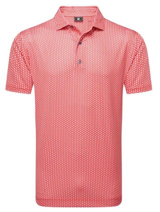FootJoy Houndstooth Geo Lisle polo de hombre, hibiscus