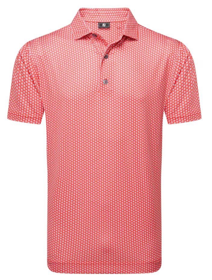 FootJoy Houndstooth Geo Lisle polo de hombre, hibiscus
