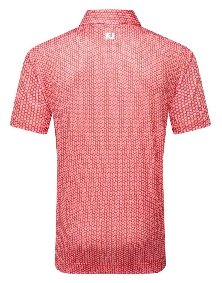 FootJoy Houndstooth Geo Lisle polo de hombre, hibiscus