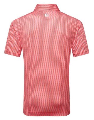 FootJoy Houndstooth Geo Lisle polo de hombre, hibiscus