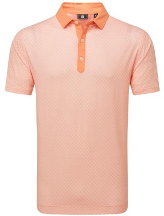 FootJoy Checker Print Lisle polo de hombre, naranja/blanco
