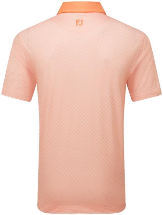 FootJoy Checker Print Lisle polo de hombre, naranja/blanco