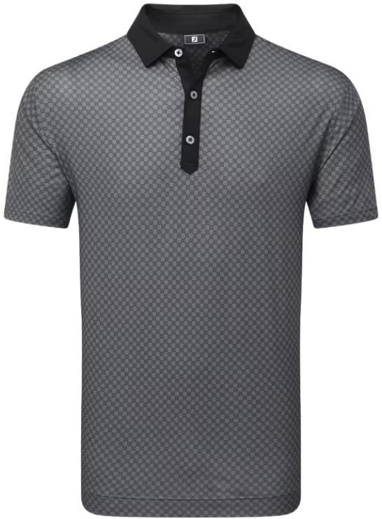 FootJoy Checker Print Lisle polo de hombre, negro/blanco