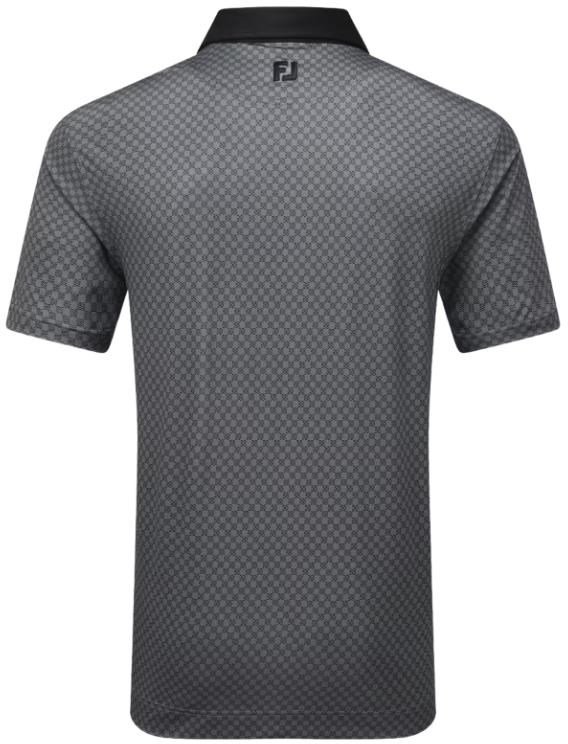 FootJoy Checker Print Lisle polo de hombre, negro/blanco