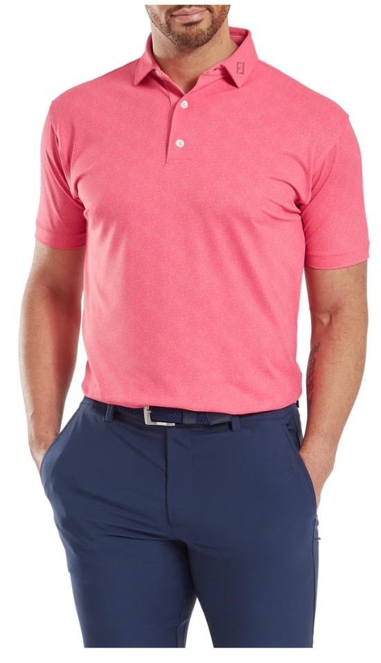 FootJoy Speckle Print Pique polo de hombre, pink lemonade