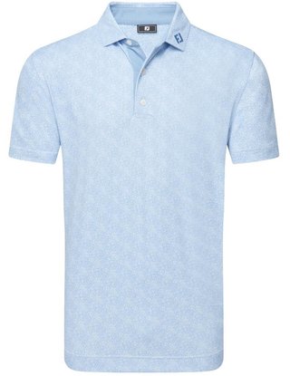 FootJoy Speckle Print Pique polo de hombre, azul jay/blanco