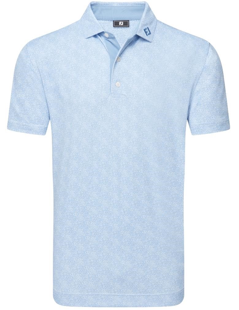 FootJoy Speckle Print Pique polo de hombre, azul jay/blanco