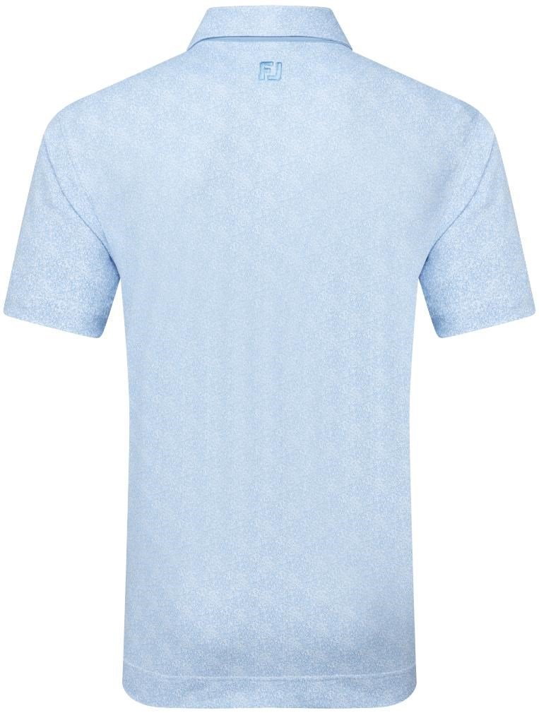 FootJoy Speckle Print Pique polo de hombre, azul jay/blanco