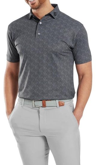 FootJoy Speckle Print Pique polo de hombre, negro/flint