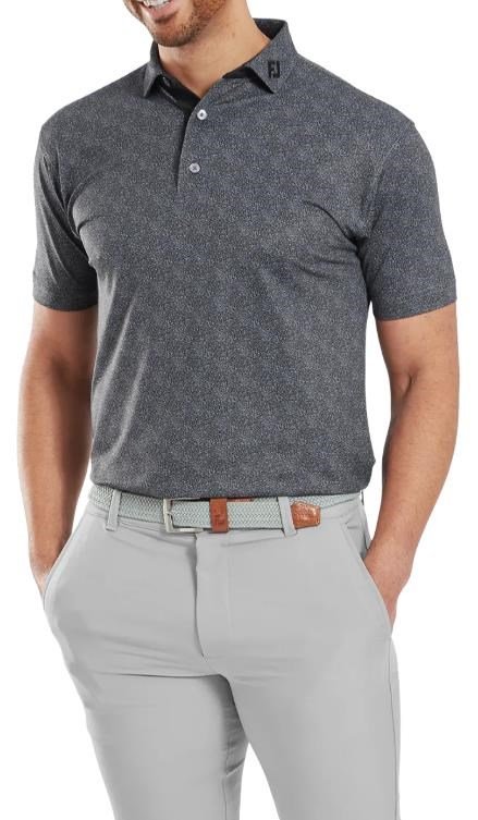 FootJoy Speckle Print Pique polo de hombre, negro/flint