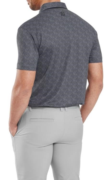 FootJoy Speckle Print Pique polo de hombre, negro/flint