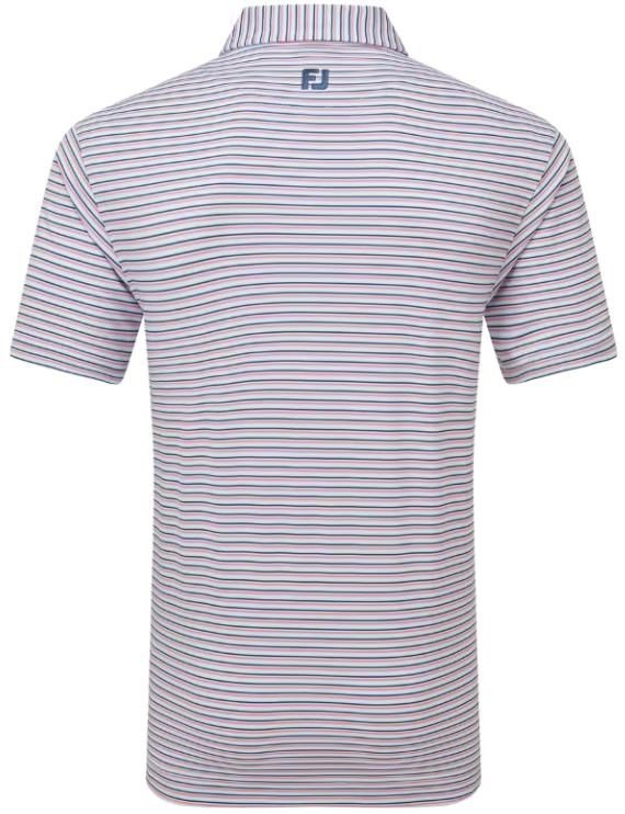 FootJoy Balance Stripe Lisle polo de hombre, skyway/white/dark denim/pink lemonade