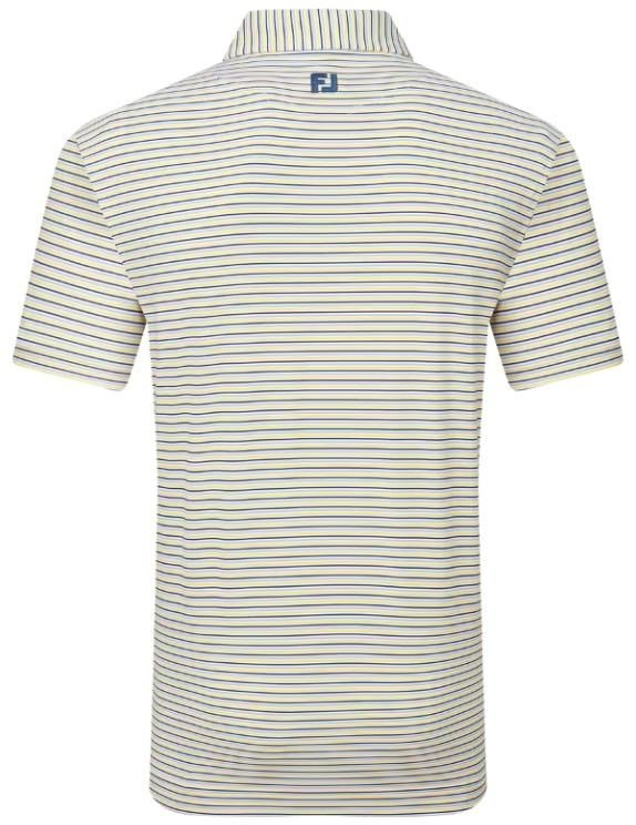 FootJoy Balance Stripe Lisle polo de hombre, blanco/navy/gris/taxi
