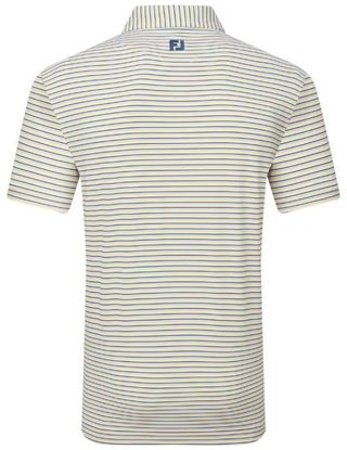 FootJoy Balance Stripe Lisle polo de hombre, blanco/navy/gris/taxi