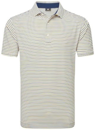 FootJoy Balance Stripe Lisle polo de hombre, azul jay/blanco/pistacho/naranja