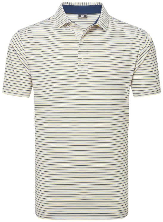 FootJoy Balance Stripe Lisle polo de hombre, azul jay/blanco/pistacho/naranja