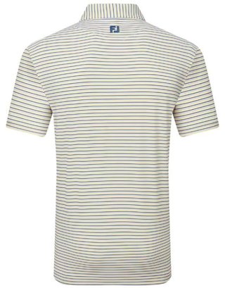 FootJoy Balance Stripe Lisle polo de hombre, azul jay/blanco/pistacho/naranja