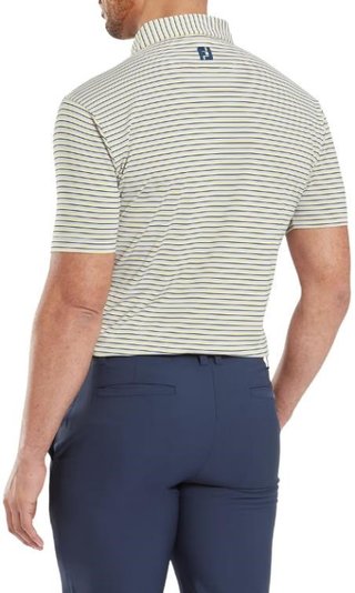 FootJoy Balance Stripe Lisle polo de hombre, azul jay/blanco/pistacho/naranja