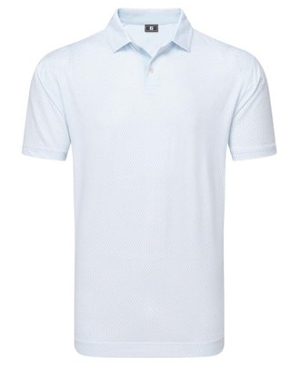 FootJoy Irongate Print Lisle polo de hombre, blanco/skyway