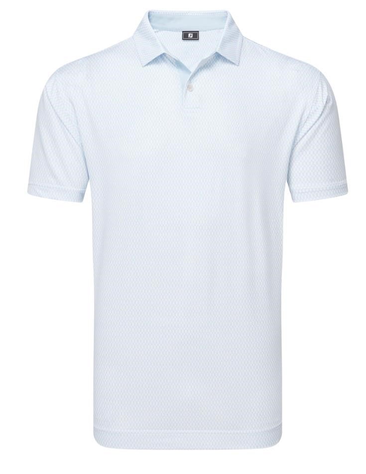 FootJoy Irongate Print Lisle polo de hombre, blanco/skyway